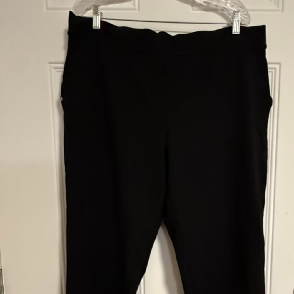 Liz Claiborne Women's Black Knit Pants XXL Pull-On Stretch Straight Leg - Picture 7 of 8
